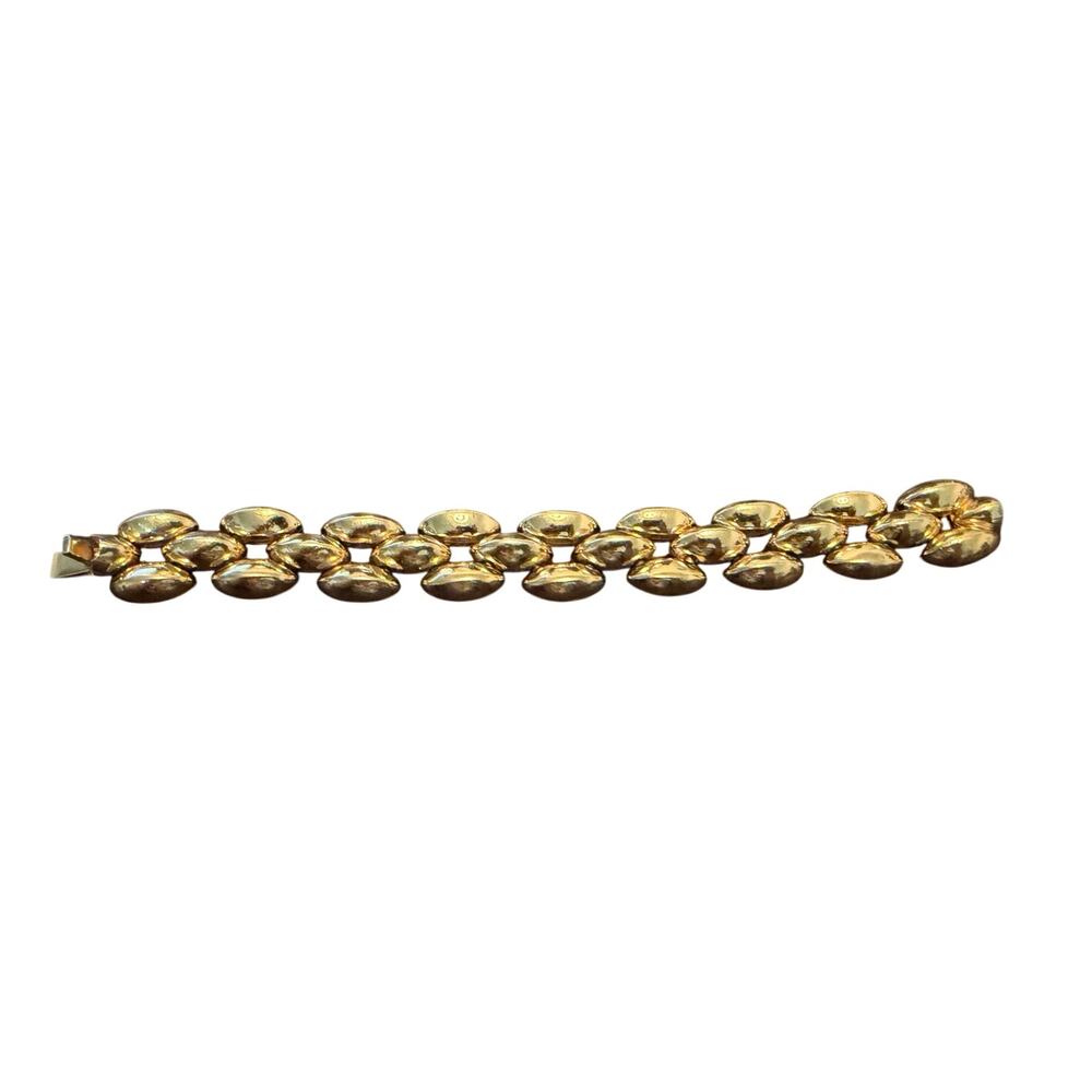 Ciner Multi-row Gold-tone Rice Link Bracelet, Vintage